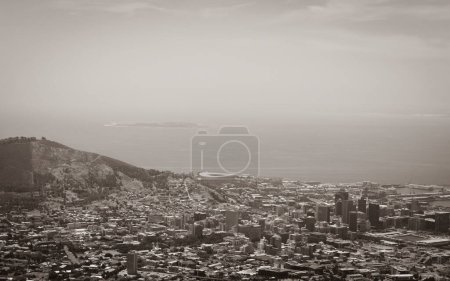 Photo for Panorama view of the whole coast of Cape Town, South Africa from Table Mountain. - Royalty Free Image