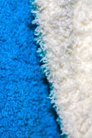 Blue and white fabric texture pattern detail in Leherheide Bremerhaven Bremen Germany.