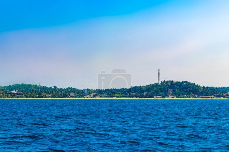 Photo for Seascape landscape and tropical nature panorama view on blue whale boat trip catamaran tour in Mirissa Beach Matara District Southern Province Sri Lanka. - Royalty Free Image