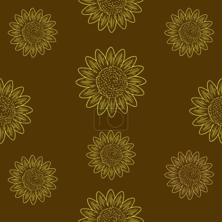 Foto de Tile background with sunflowers. Cute for sunflower lovers, and flower lovers. - Imagen libre de derechos