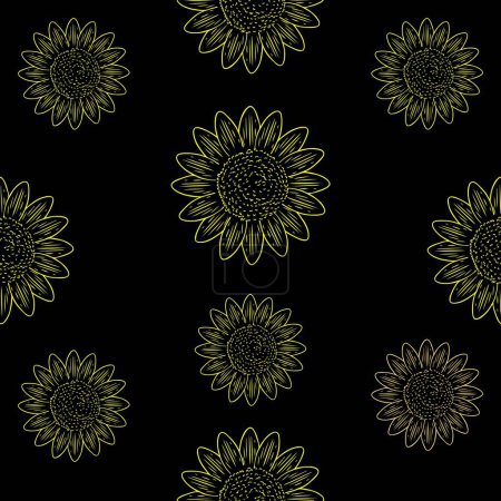 Photo for Tile background with sunflowers. Cute for sunflower lovers, and flower lovers. - Royalty Free Image