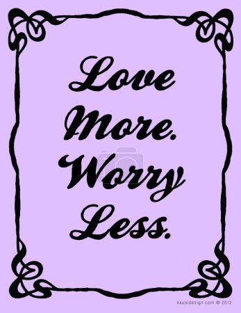 Foto de Love More. Preocúpese menos. diseño de póster tipográfico - Imagen libre de derechos