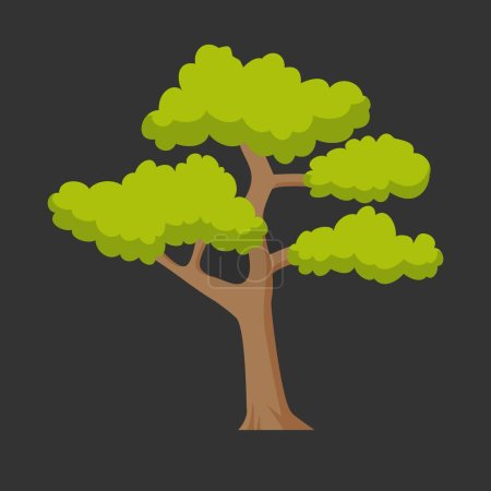 Téléchargez les illustrations : Élément vectoriel arbre vert. forêt fertile pour la décoration - en licence libre de droit