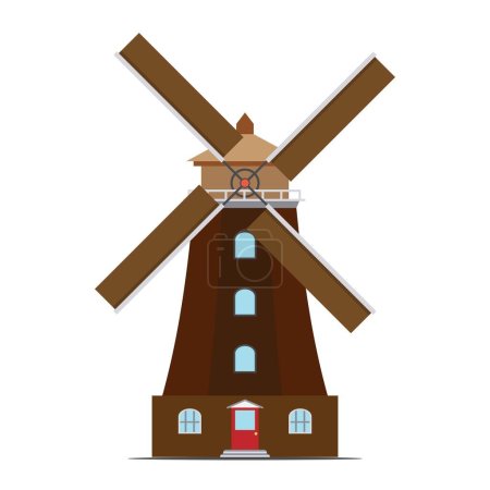 Illustration for Illustration of a mill on a white background - Royalty Free Image