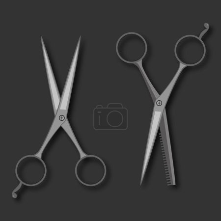 Illustration for Metal scissors, vector illustration - Royalty Free Image