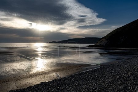 Photo for Newgale Beach At The Pembrokeshire Atlantic Coast At Sunset In Wales, United Kingdom - Royalty Free Image