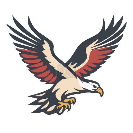 Photo for Vector illustration showing the logo of a soaring white-headed eagle - Royalty Free Image