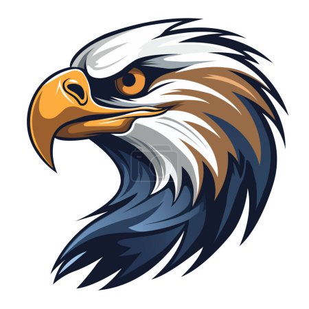 White-headed eagle logo on white background