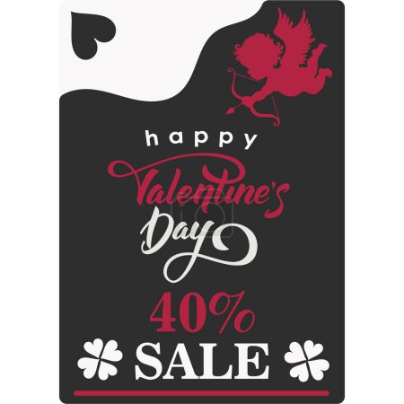 Photo for Valentine's day vector design, discount for valentine's day cards, flyers, posters stickers. Vector illustration 02 - Royalty Free Image