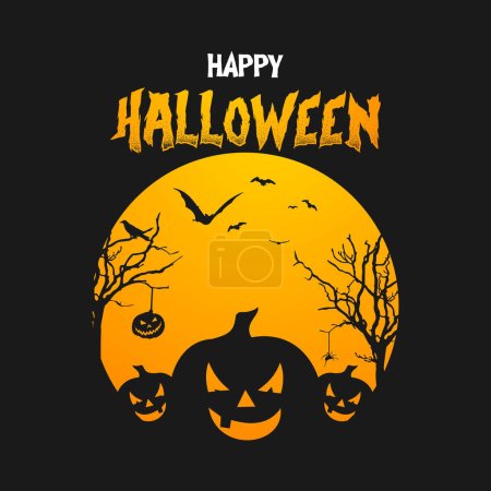 Illustration for Captivating Halloween Scary Social Media Post with Ghoulish Delights and Frightful Imagery - Royalty Free Image