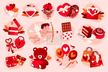 Photo for Flat Valentines day elements - Royalty Free Image