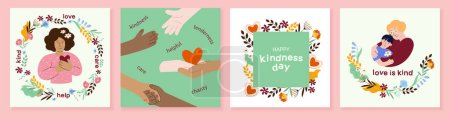 Téléchargez les photos : Cartes de gentillesse au design plat - en image libre de droit