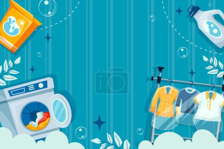Laundry service background in flat design