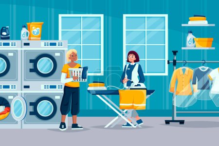 Laundry service illustration in flat design