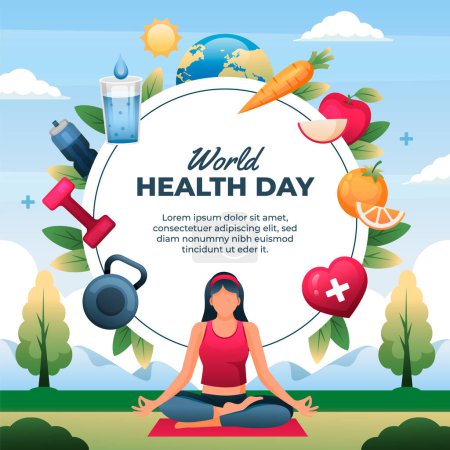 Photo for World Health day background in gradient style - Royalty Free Image