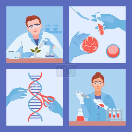 Photo for Biotechnology illustrations in flat design - Royalty Free Image