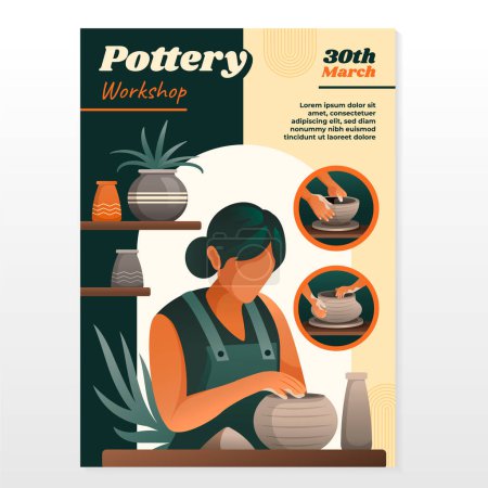 Photo for Pottery poster in gradient style - Royalty Free Image