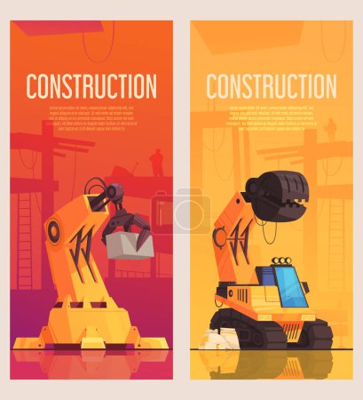 Photo for Hand drawn flat construction banner set - Royalty Free Image