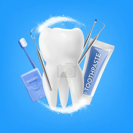 Foto de Composición realista del cuidado dental isométrico - Imagen libre de derechos