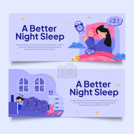 Bedtime banners in hand drawn design