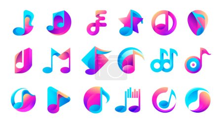 Photo for Music elements in gradient style - Royalty Free Image