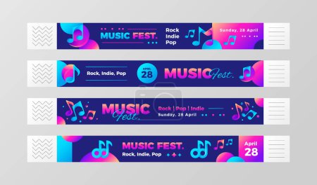 Photo for Music bracelets in gradient style - Royalty Free Image