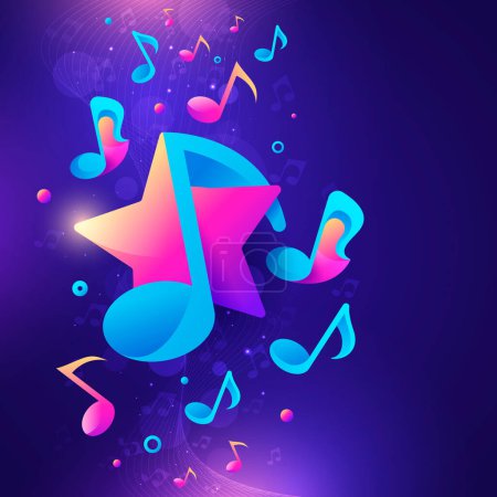 Photo for Music composition in gradient style - Royalty Free Image