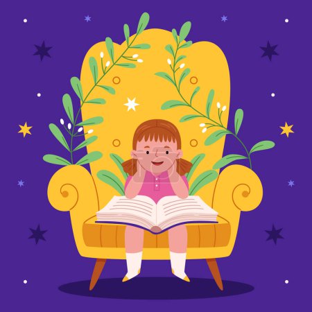 Photo for World book day illustration in flat design - Royalty Free Image