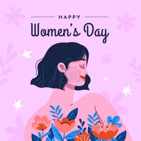 Téléchargez les photos : Illustration de la journée des femmes dans un style dessiné à la main - en image libre de droit