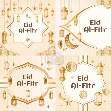 Foto de Ilustraciones de Eid al fitr en diseño de gradientes - Imagen libre de derechos
