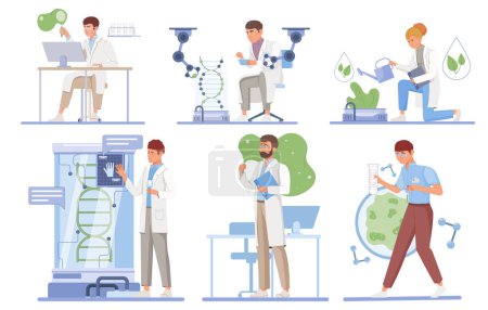 Photo for Biotechnology compositions in flat design - Royalty Free Image