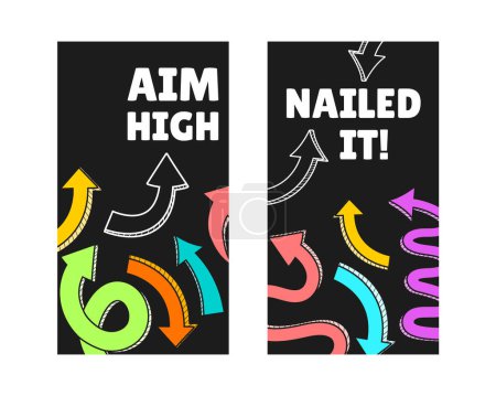 Photo for Hand drawn arrows shape banner set - Royalty Free Image