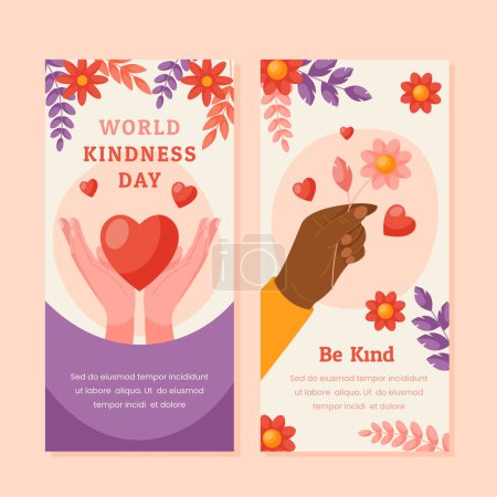 Téléchargez les photos : Bannières de gentillesse dans un design plat - en image libre de droit