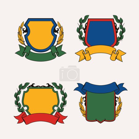 Foto de Emblemas heráldicos en diseño dibujado a mano - Imagen libre de derechos