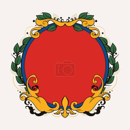 Foto de Emblema heráldico en diseño dibujado a mano - Imagen libre de derechos