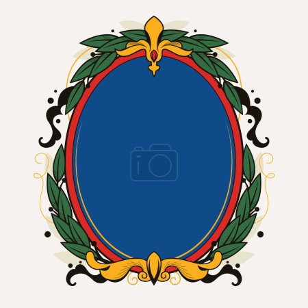 Photo for Heraldic emblem in hand drawn design - Royalty Free Image