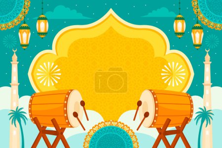 Photo for Eid al-fitr  background in flat design - Royalty Free Image