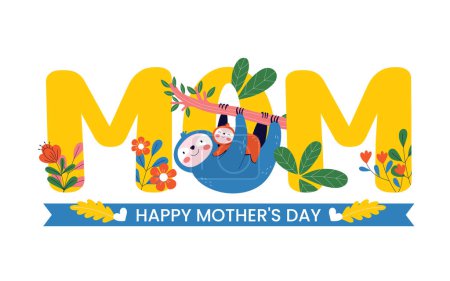 Téléchargez les photos : Illustration de la fête des mères en style dessiné à la main - en image libre de droit