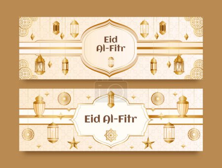 Photo for Eid al fitr banners in gradient design - Royalty Free Image