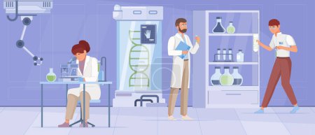 Photo for Biotechnology illustration in flat design - Royalty Free Image