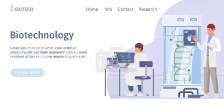 Photo for Biotechnology landing page in flat design - Royalty Free Image