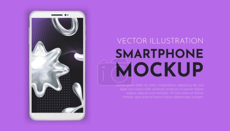 Realistic Y2K chrome elements smartphone mockup template with me