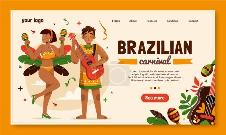 Photo for Flat brazilian carnival web template - Royalty Free Image