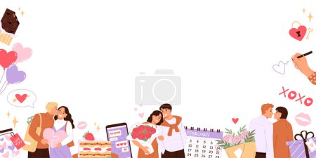 Photo for Valentines day cartoon background - Royalty Free Image