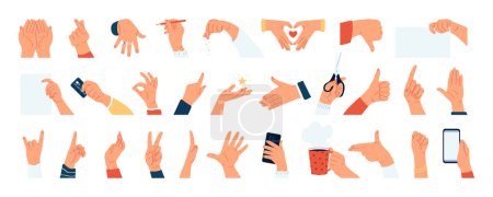 Photo for Hand drawn hand gestures set - Royalty Free Image