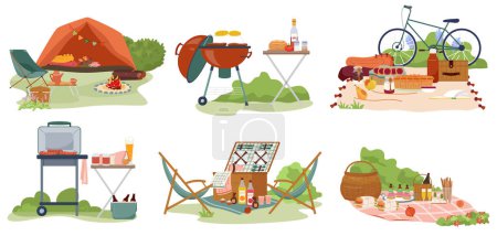 Photo for Picnic elements in flat design - Royalty Free Image