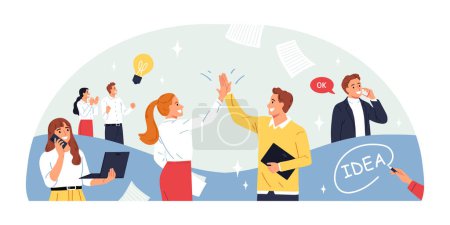 Photo for Business people hand drawn cartoon composition - Royalty Free Image