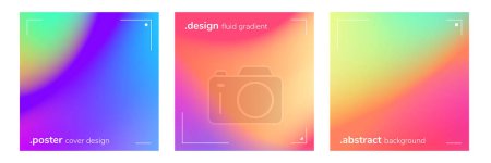 Foto de Conjunto de tarjetas de formas de gradiente borroso - Imagen libre de derechos