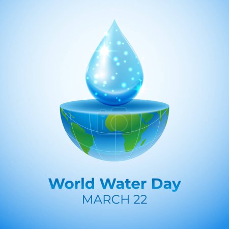 Photo for World water day realistic composition - Royalty Free Image
