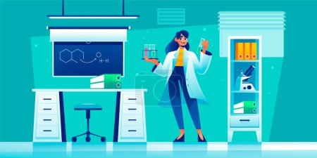 Photo for Science lab illustration in gradient style - Royalty Free Image